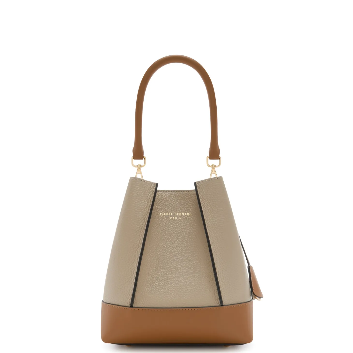 Isabel Bernard Femme Forte Minette taupe leren handtas van kalfsleer Flash Sale