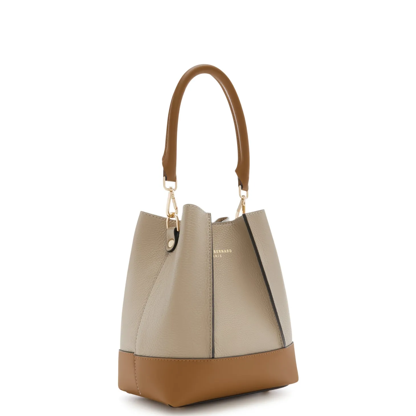 Isabel Bernard Femme Forte Minette taupe leren handtas van kalfsleer Flash Sale