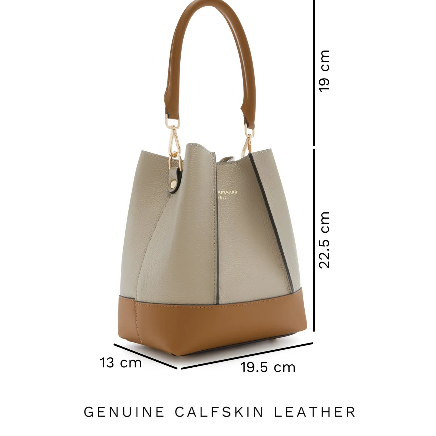 Isabel Bernard Femme Forte Minette taupe leren handtas van kalfsleer Flash Sale