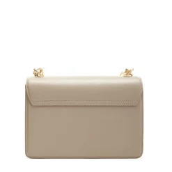 Isabel Bernard Femme Forte Valerie taupe leren schoudertas van kalfsleer Clearance