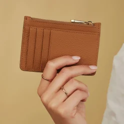 Isabel Bernard Honoré Aveline camel leren pasjeshouder van kalfsleer Sale