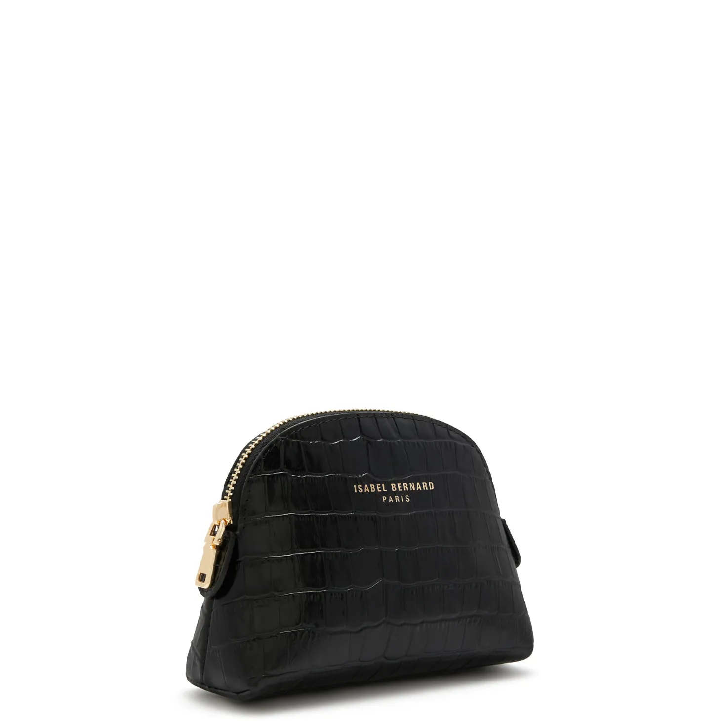 Isabel Bernard Honoré Babette croco zwarte leren toilettas van kalfsleer Best