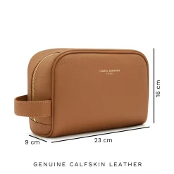 Isabel Bernard Honoré Blaize camel leren toilettas van kalfsleer Outlet