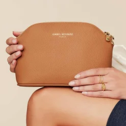 Isabel Bernard Honoré Brunelle camel leren toilettas van kalfsleer Cheap
