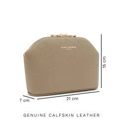Isabel Bernard Honoré Brunelle taupe leren toilettas van kalfsleer Flash Sale