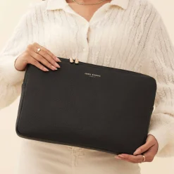 Isabel Bernard Honoré Caress zwarte leren laptop hoes van kalfsleer Shop