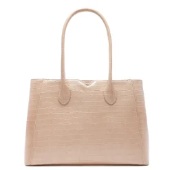 Isabel Bernard Honoré Cloe croco beige leren handtas van kalfsleer Fashion