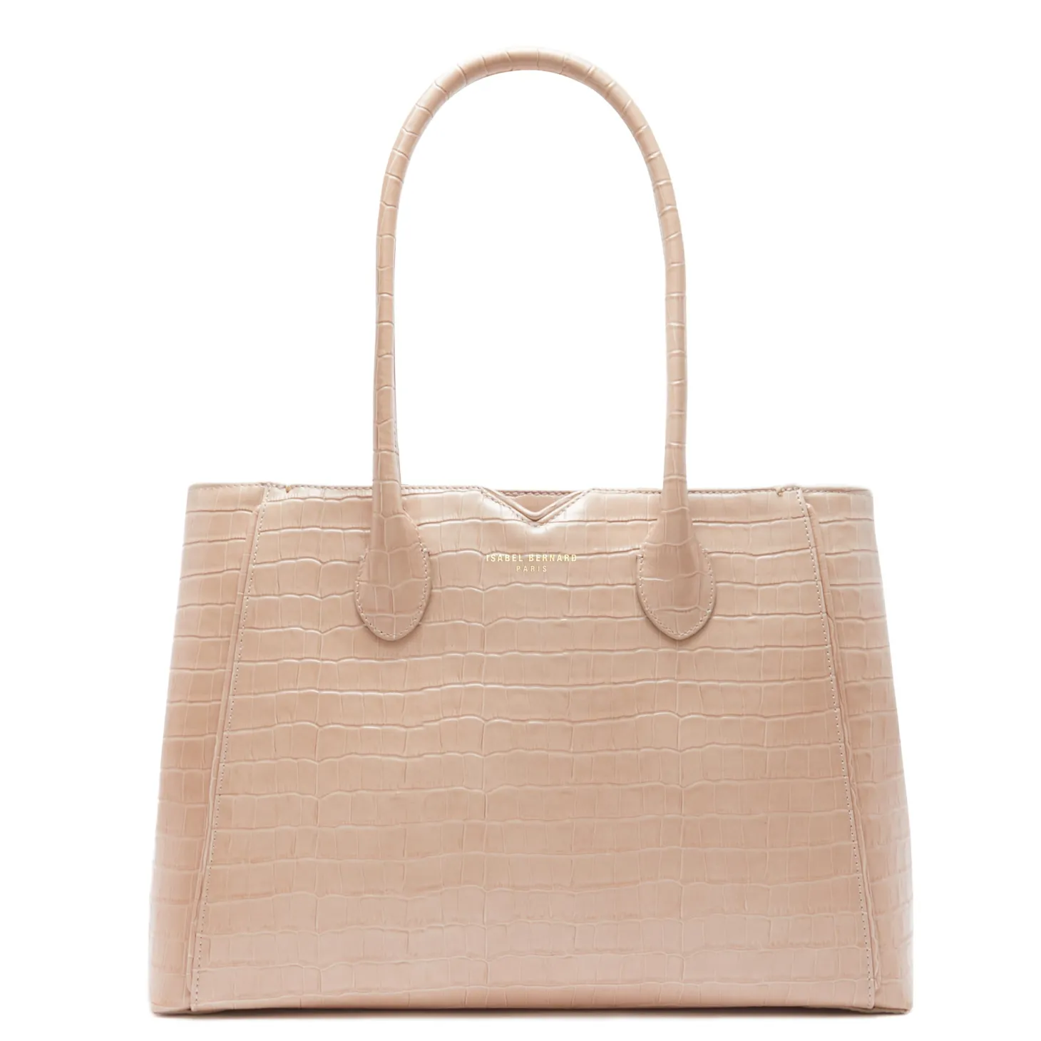Isabel Bernard Honoré Cloe croco beige leren handtas van kalfsleer Fashion
