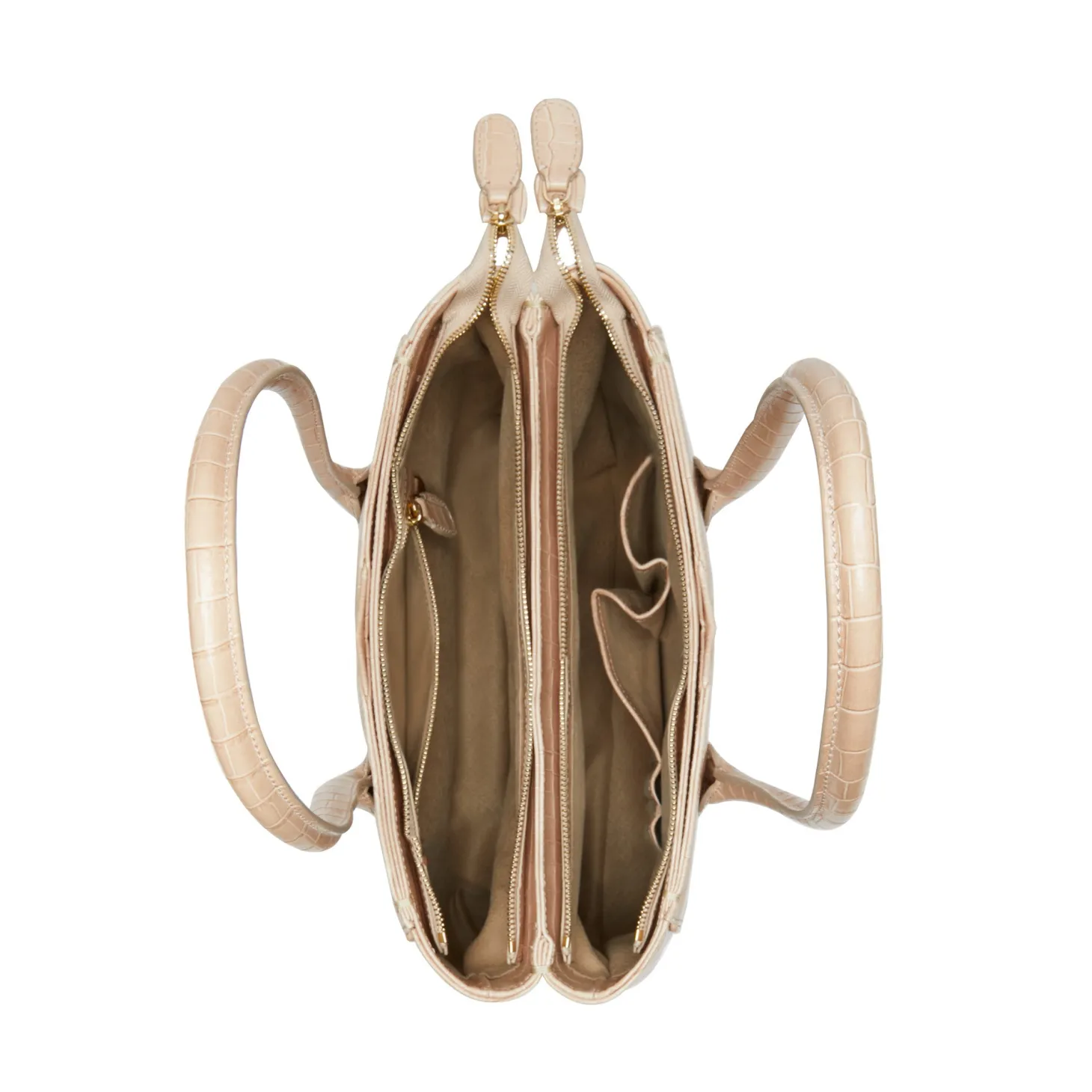 Isabel Bernard Honoré Cloe croco beige leren handtas van kalfsleer Fashion