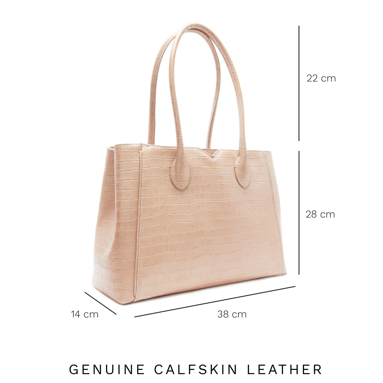 Isabel Bernard Honoré Cloe croco beige leren handtas van kalfsleer Fashion