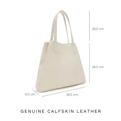 Isabel Bernard Honoré Francine crème leren shopper van kalfsleer New