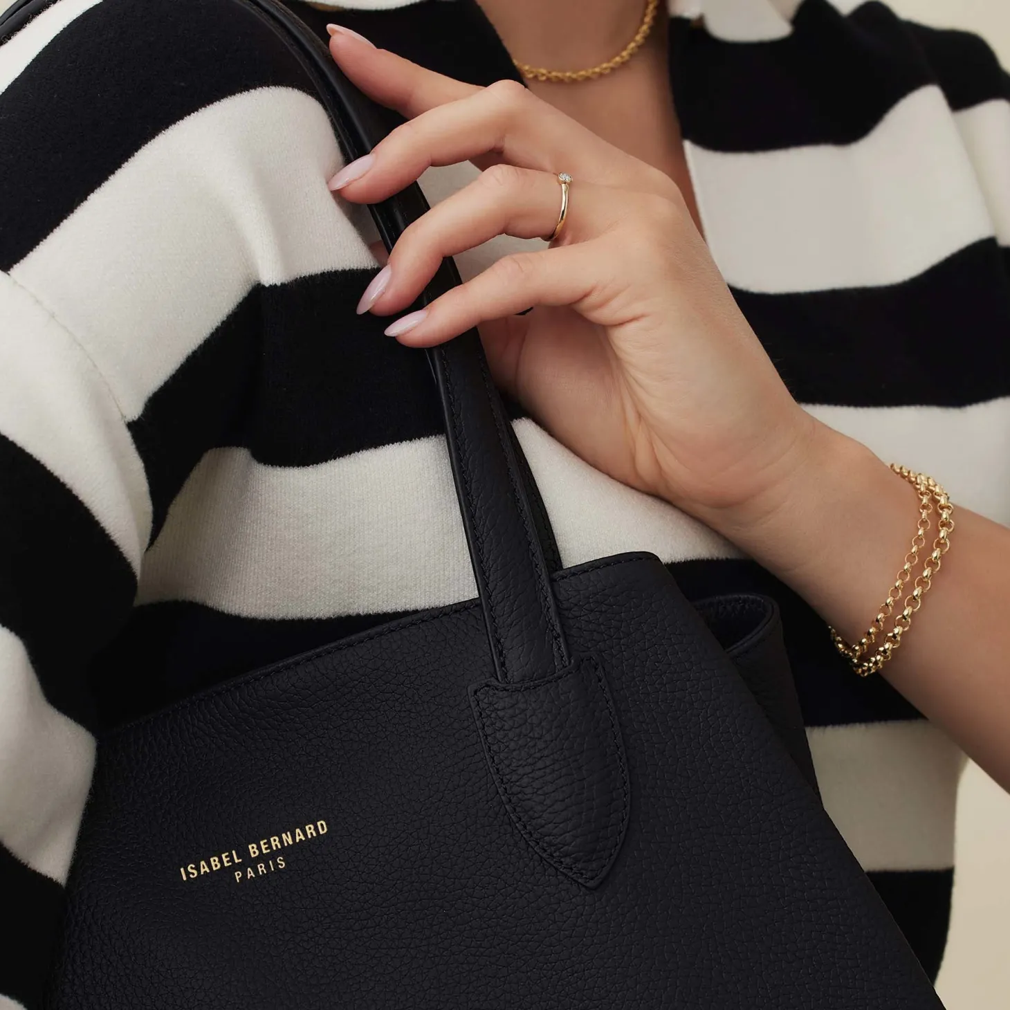 Isabel Bernard Honoré Francine zwarte leren shopper van kalfsleer Sale