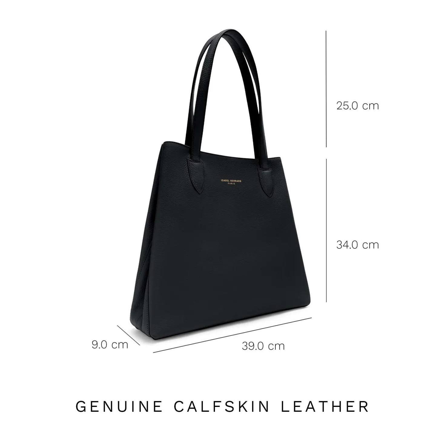 Isabel Bernard Honoré Francine zwarte leren shopper van kalfsleer Sale