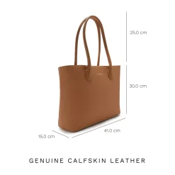 Isabel Bernard Honoré Lysanne camel leren shopper van kalfsleer Best