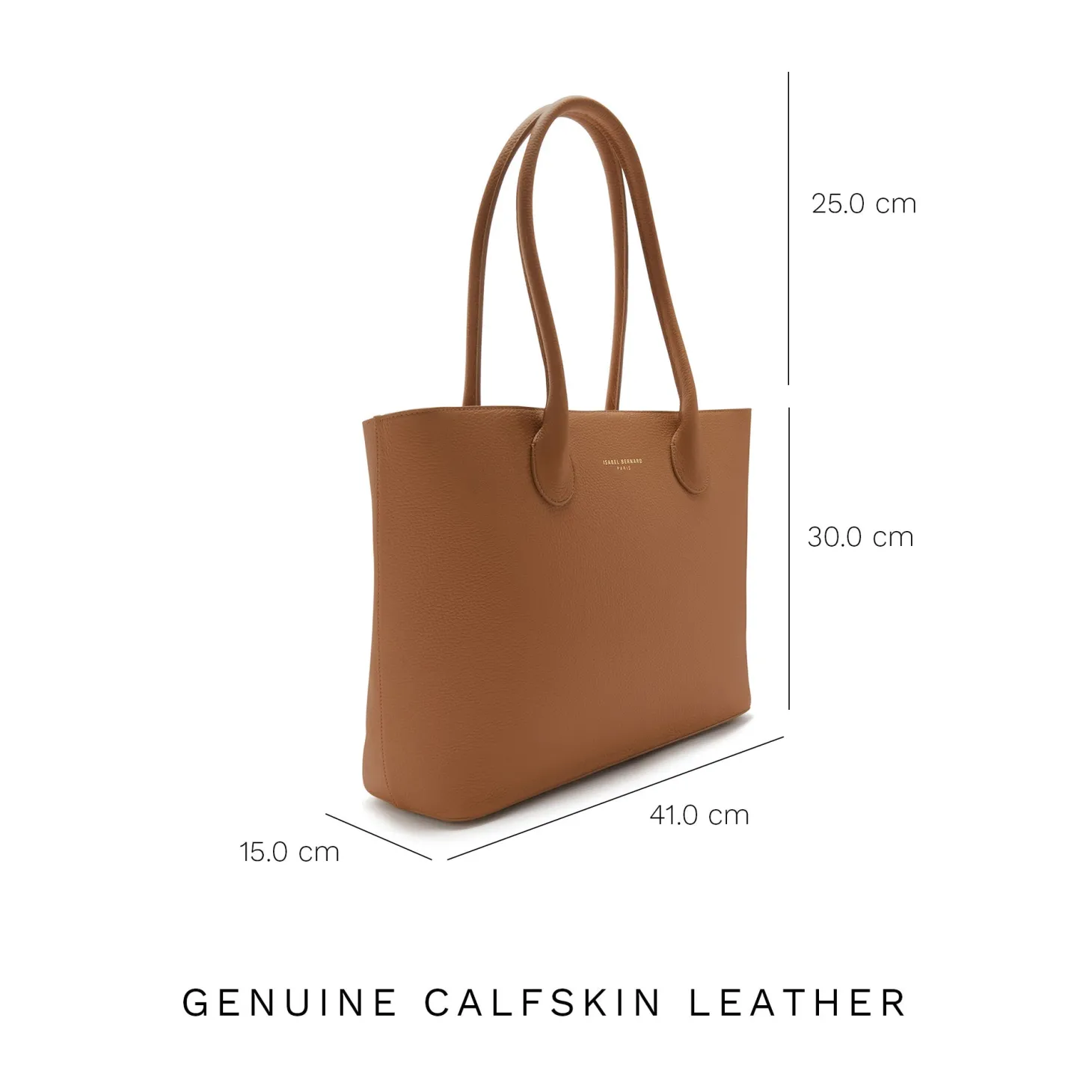 Isabel Bernard Honoré Lysanne camel leren shopper van kalfsleer Best