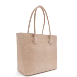 Isabel Bernard Honoré Lysanne croco beige leren shopper van kalfsleer Discount