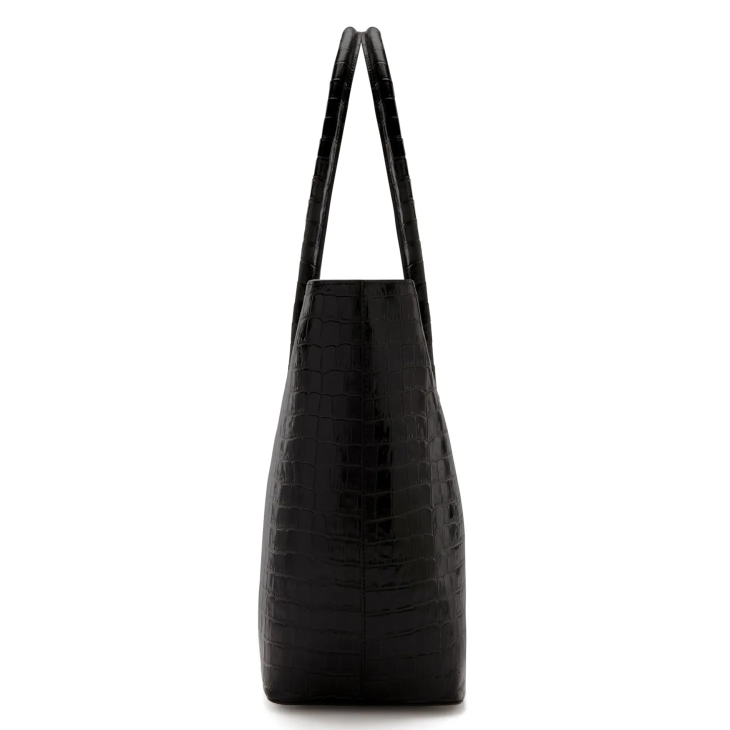 Isabel Bernard Honoré Lysanne croco zwarte leren shopper van kalfsleer Best