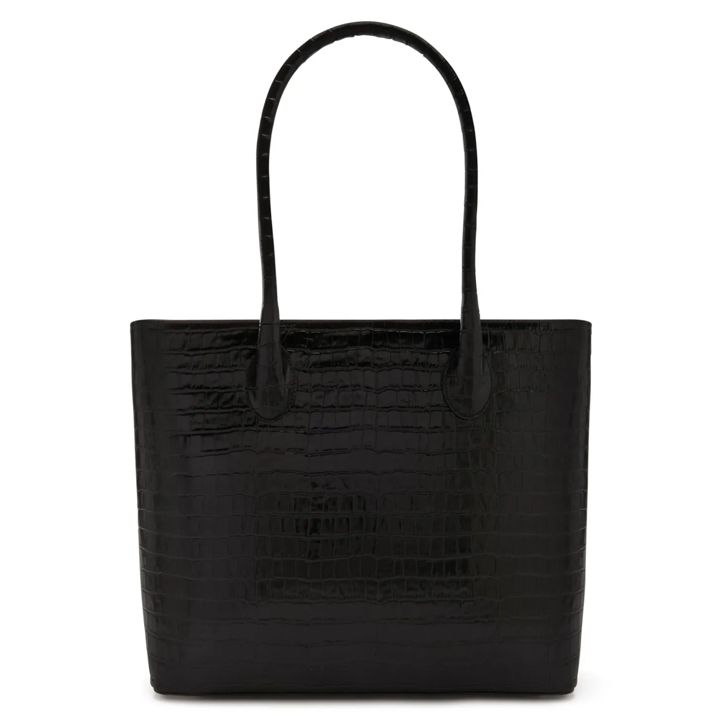 Isabel Bernard Honoré Lysanne croco zwarte leren shopper van kalfsleer Best