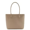Isabel Bernard Honoré Lysanne taupe leren shopper van kalfsleer Outlet