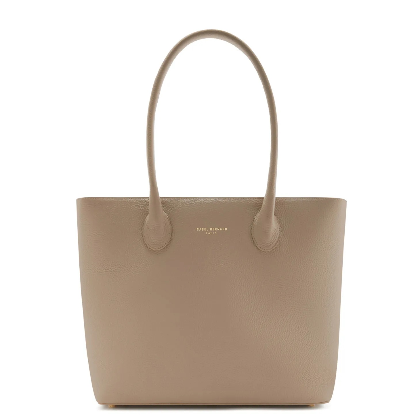 Isabel Bernard Honoré Lysanne taupe leren shopper van kalfsleer Outlet