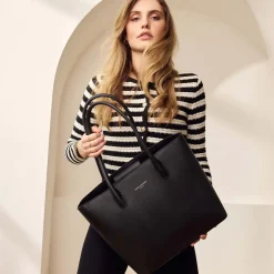 Isabel Bernard Honoré Lysanne zwarte leren shopper van kalfsleer Store