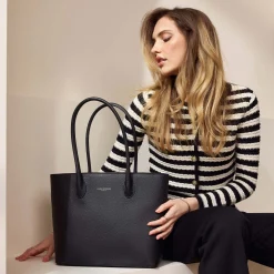 Isabel Bernard Honoré Lysanne zwarte leren shopper van kalfsleer Store