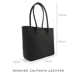 Isabel Bernard Honoré Lysanne zwarte leren shopper van kalfsleer Store