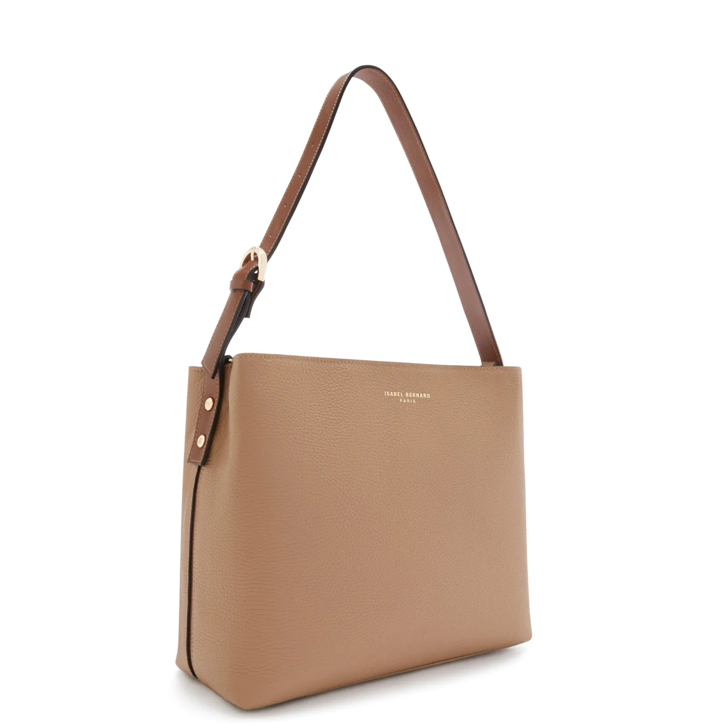 Isabel Bernard Honoré Adriane Midi beige leren schoudertas van kalfsleer Cheap