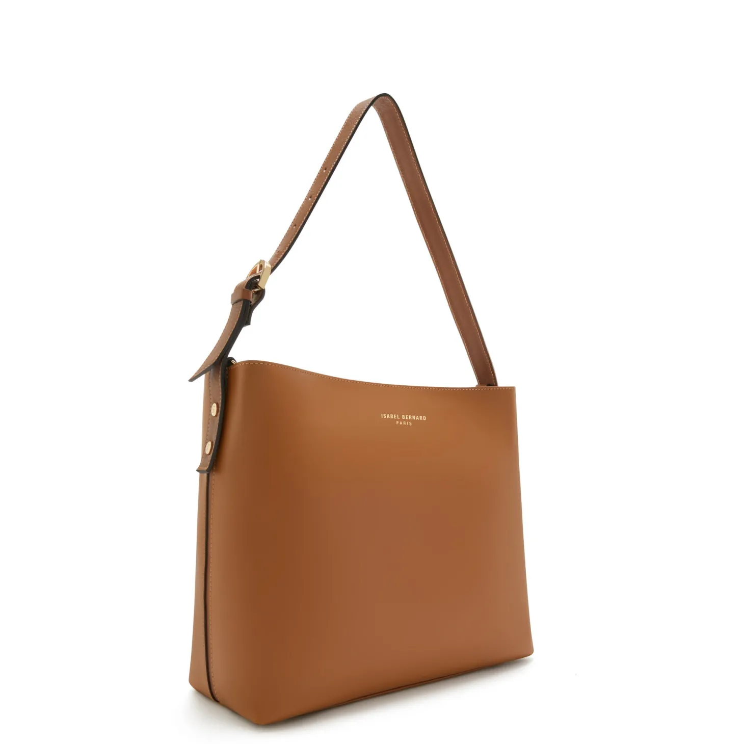 Isabel Bernard Honoré Adriane Midi cognac leren schoudertas van kalfsleer Flash Sale
