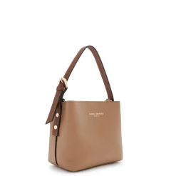 Isabel Bernard Honoré Adriane Mini beige leren handtas van kalfsleer Online