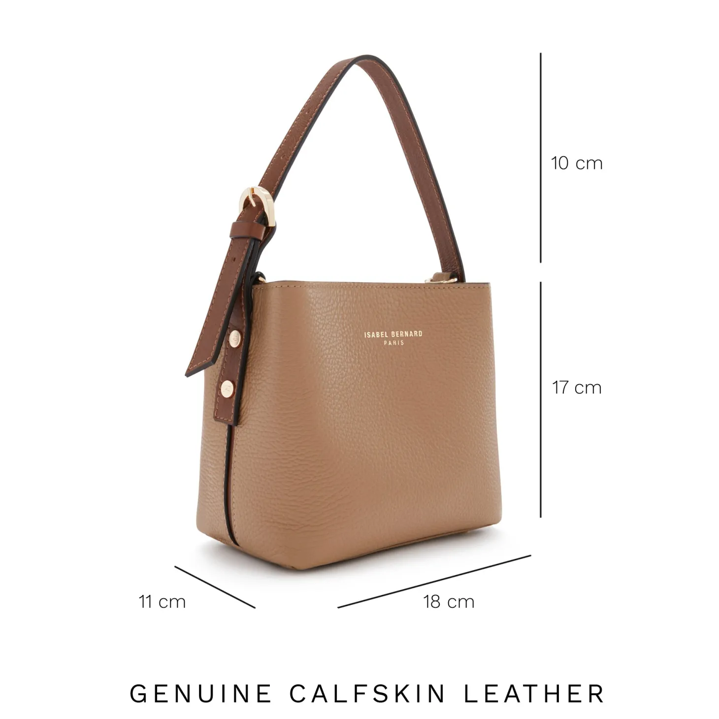 Isabel Bernard Honoré Adriane Mini beige leren handtas van kalfsleer Online