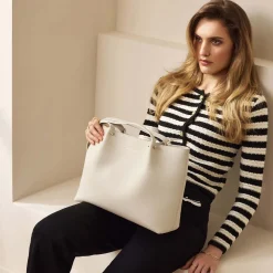 Isabel Bernard Honoré Nata crème leren shopper van kalfsleer Flash Sale
