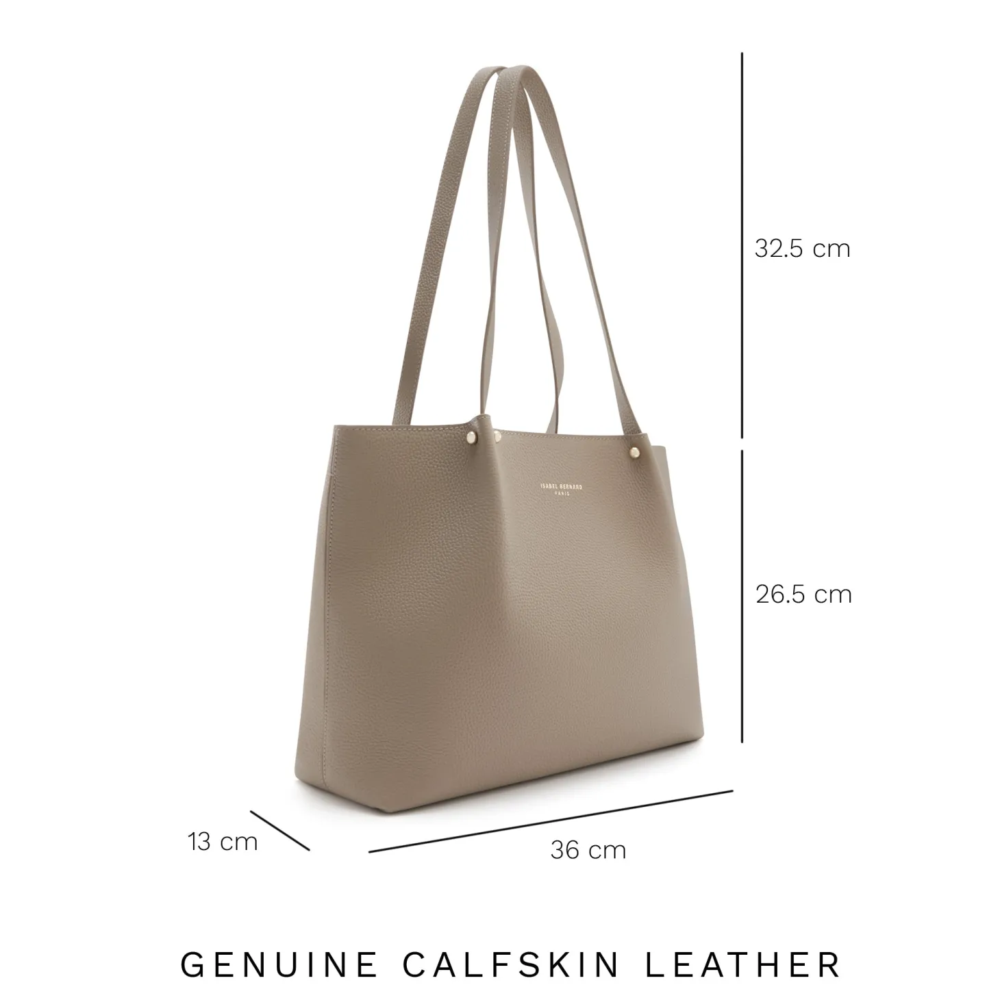 Isabel Bernard Honoré Nata taupe leren shopper van kalfsleer Clearance