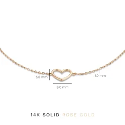 Isabel Bernard La Concorde Amore 14 karaat rosé gouden armband met hartje Store