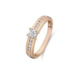Isabel Bernard La Concorde Estee 14 karaat rosé gouden ring met zirkonia steentjes Best