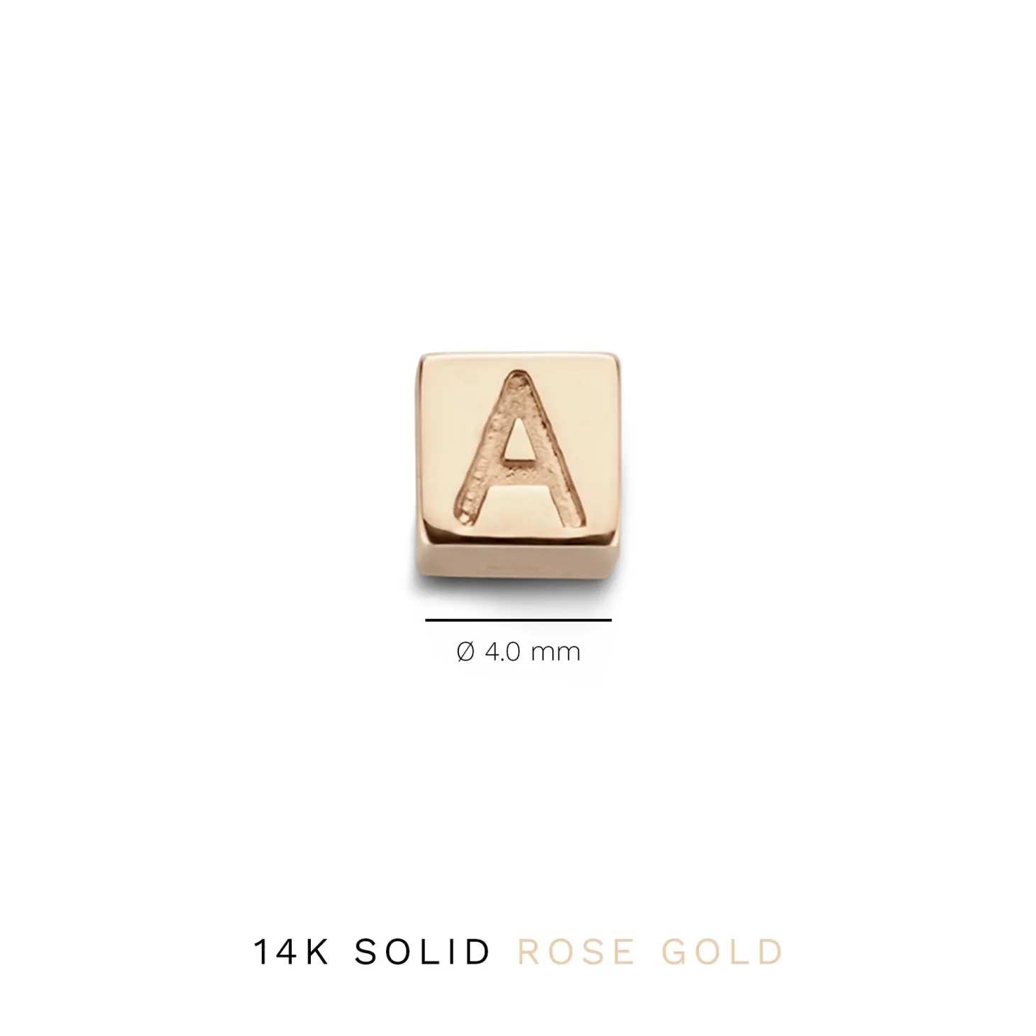 Isabel Bernard La Concorde Felie 14 karaat rosé gouden kubus initial bedel met letter Sale