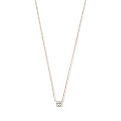 Isabel Bernard La Concorde Garance 14 karaat rosé gouden collier met zirkonia steentje Online