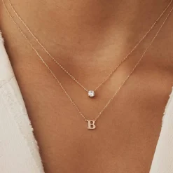 Isabel Bernard La Concorde Garance 14 karaat rosé gouden collier met zirkonia steentje Online