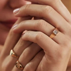 Isabel Bernard La Concorde Lauren 14 karaat roségouden ring met zirkonia steen Hot