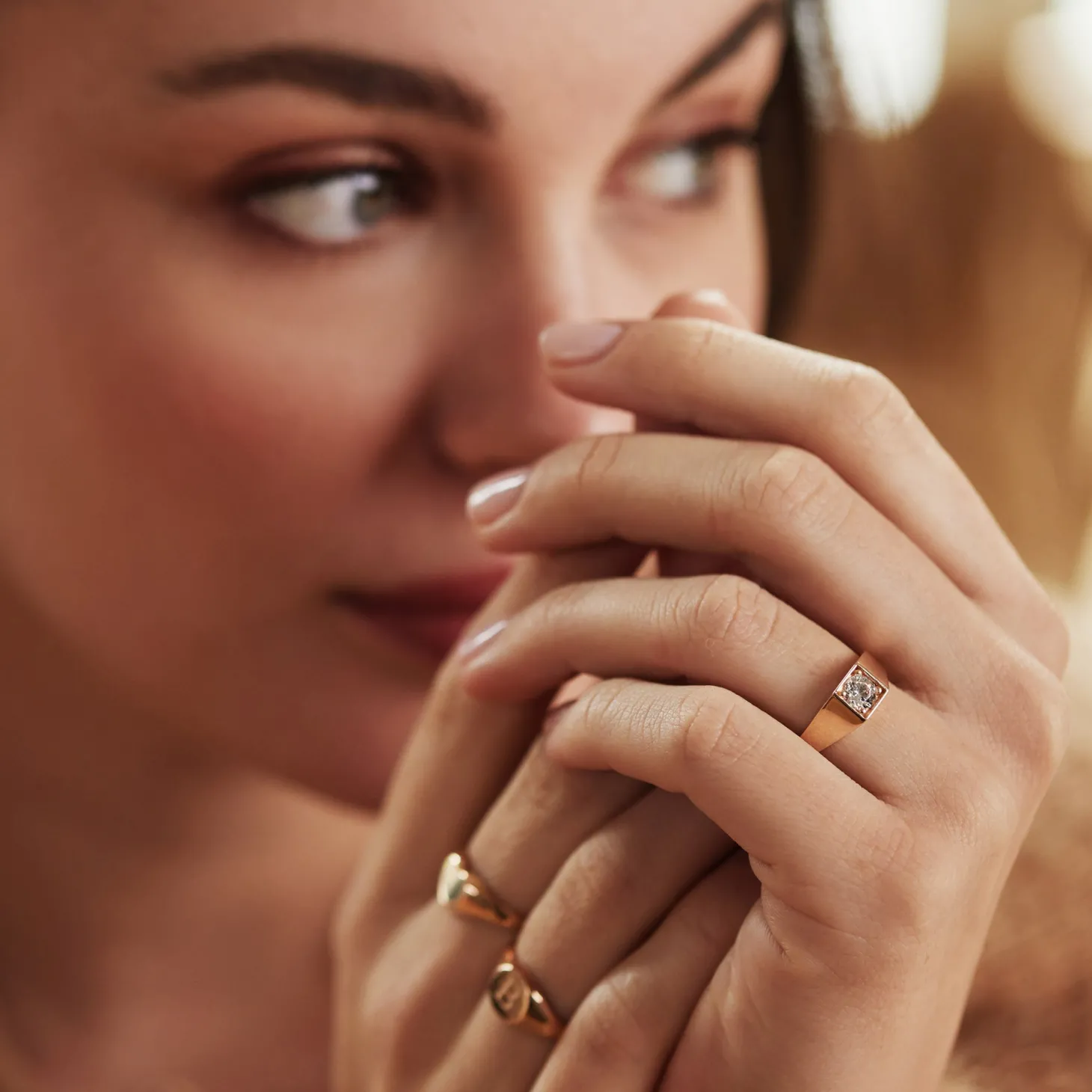 Isabel Bernard La Concorde Lauren 14 karaat roségouden ring met zirkonia steen Hot