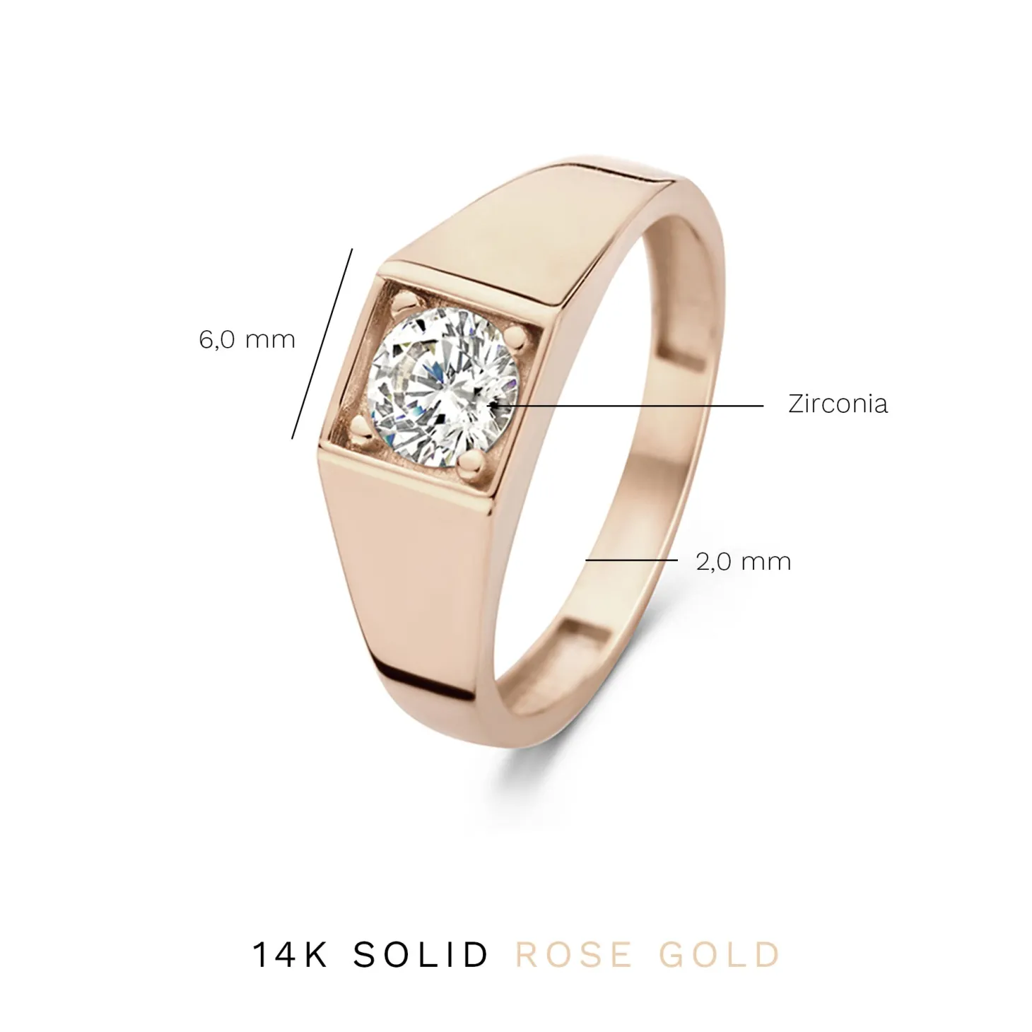 Isabel Bernard La Concorde Lauren 14 karaat roségouden ring met zirkonia steen Hot
