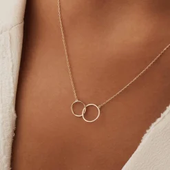 Isabel Bernard La Concorde Loulou 14 karaat rosé gouden collier met twee ringen New
