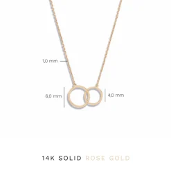 Isabel Bernard La Concorde Loulou 14 karaat rosé gouden collier met twee ringen New