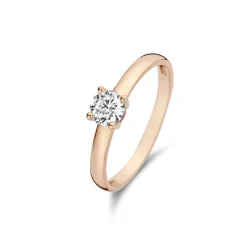 Isabel Bernard La Concorde Soleil 14 karaat rosé gouden ring met zirkonia steentje Cheap
