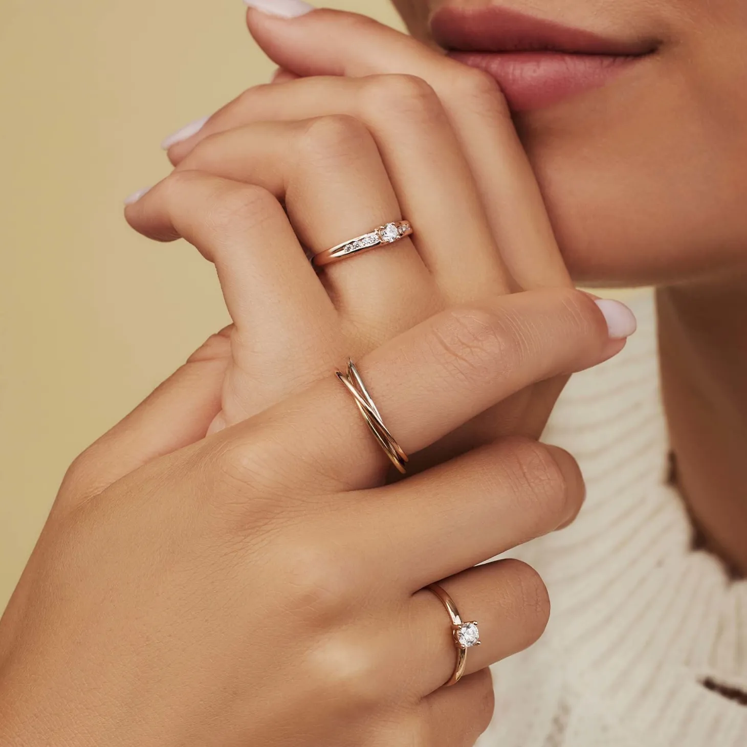 Isabel Bernard La Concorde Soleil 14 karaat rosé gouden ring met zirkonia steentje Cheap