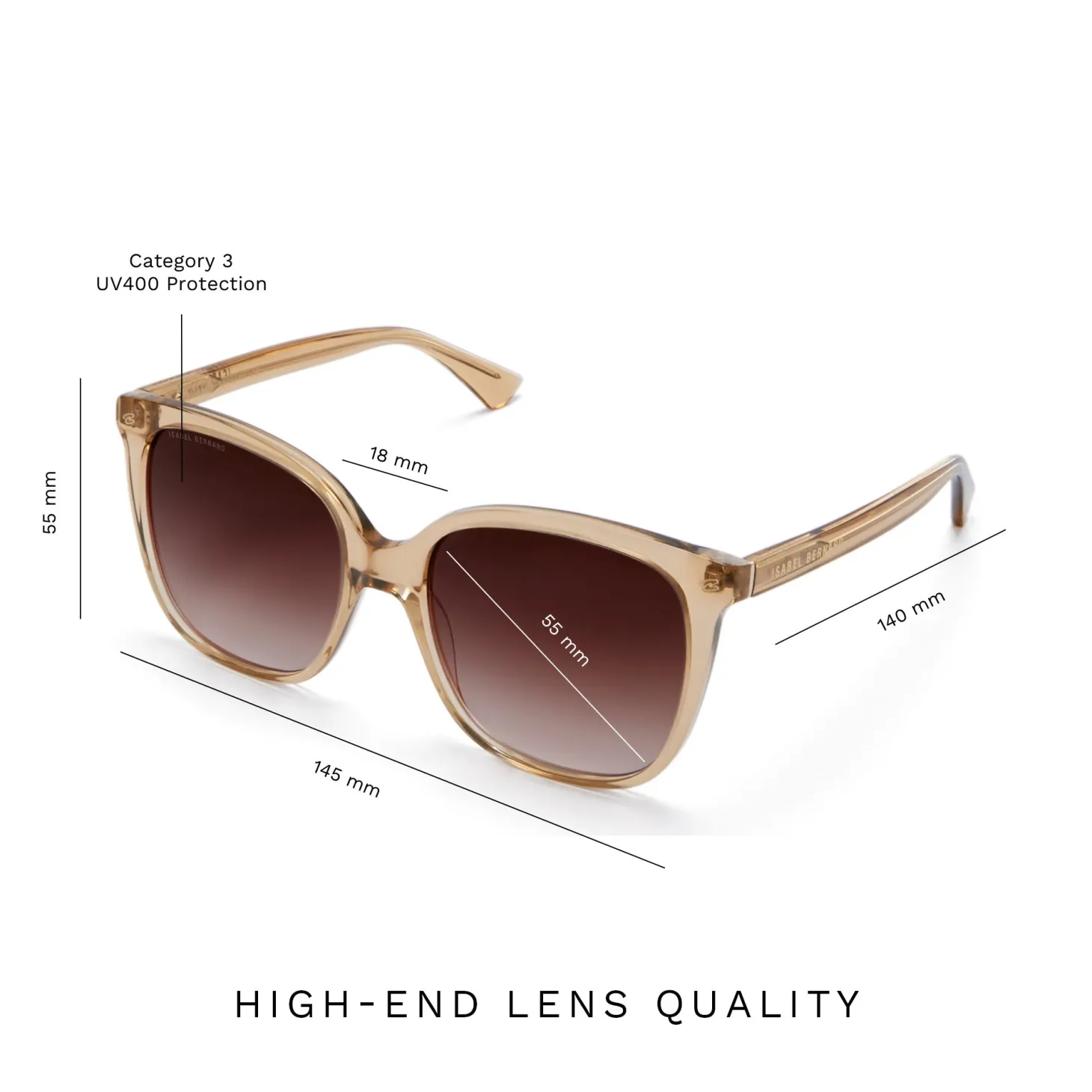 Isabel Bernard La Villette Raison transparant beige vierkante zonnebril met bruine gradient glazen Cheap