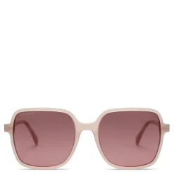 Isabel Bernard La Villette Rene zacht roze vierkante zonnebril met roze glazen New