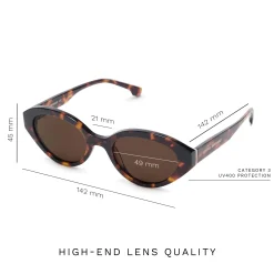 Isabel Bernard La Villette Rosaire bruin tortoise ovale zonnebril met bruine glazen Store