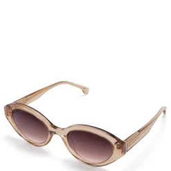Isabel Bernard La Villette Rosaire transparant beige ovale zonnebril met bruine gradient glazen New