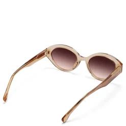 Isabel Bernard La Villette Rosaire transparant beige ovale zonnebril met bruine gradient glazen New